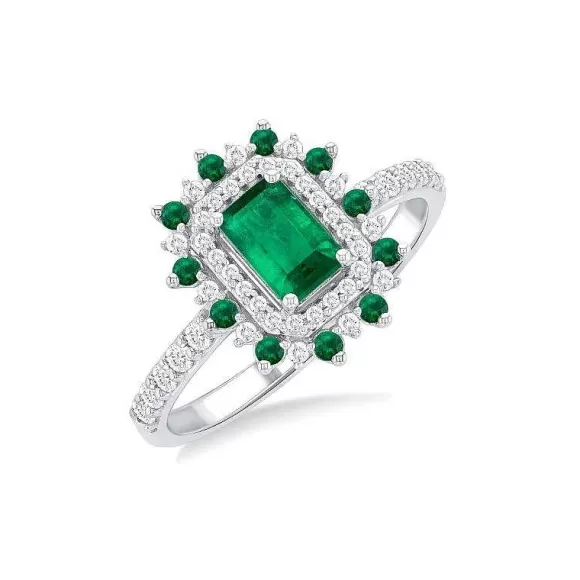 Kelley Collection Emerald & Diamond Ring> Rings