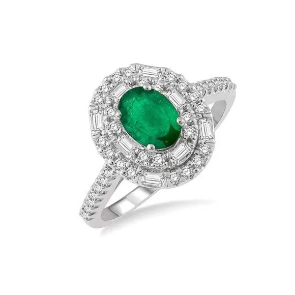 Kelley Collection Emerald & Diamond Ring> Rings