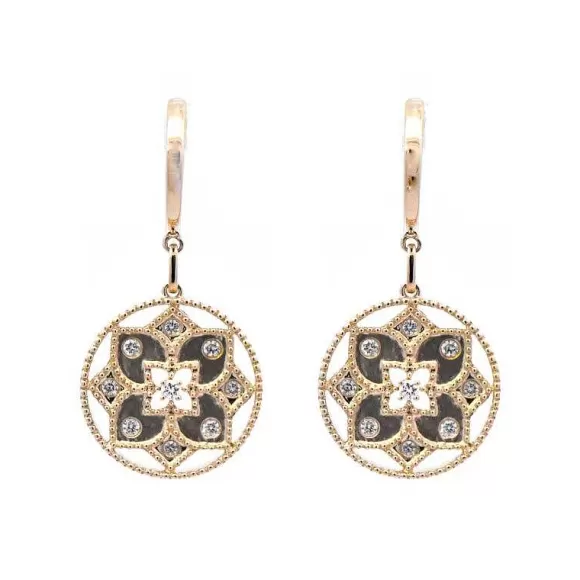 Kelley Collection Flower Medallion Dangle Earrings> Earrings