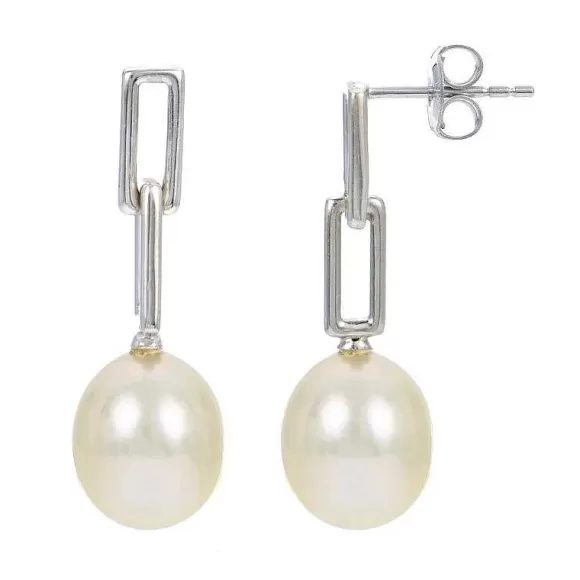 Kelley Collection Freshwater Cultured Pearl Small Paperclip Earrings> Earrings