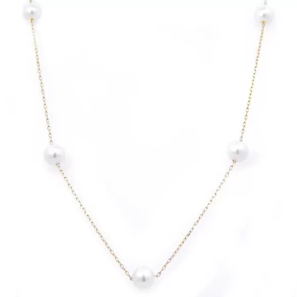 Kelley Collection Freshwater Cultured Pearl Tin Cup Necklace> Necklaces