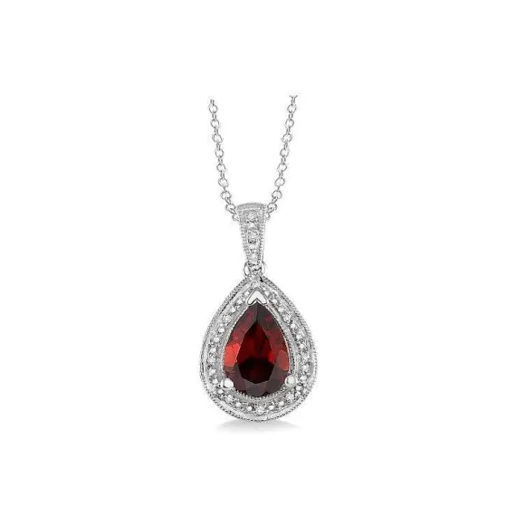 Kelley Collection Garnet & Diamond Pendant> Pendants