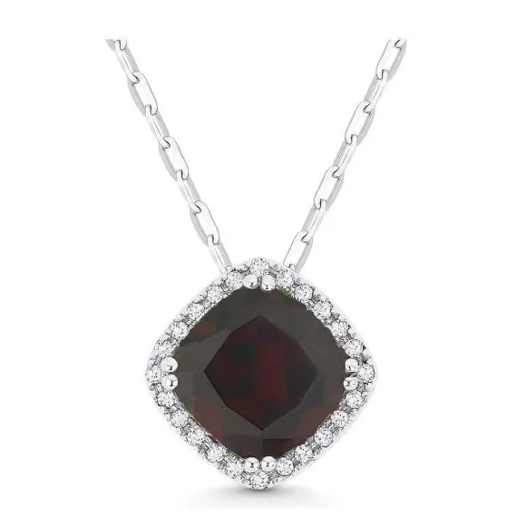 Kelley Collection Garnet & Diamond Pendant> Pendants