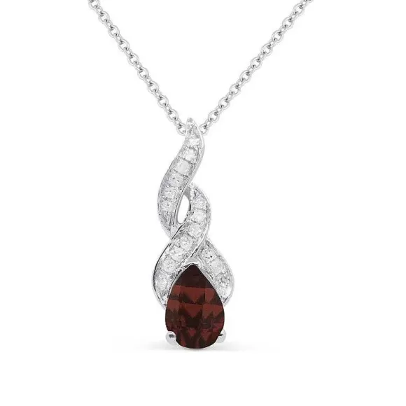 Kelley Collection Garnet & Diamond Pendant> Pendants