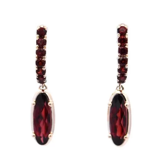 Kelley Collection Garnet Huggie Earrings> Earrings