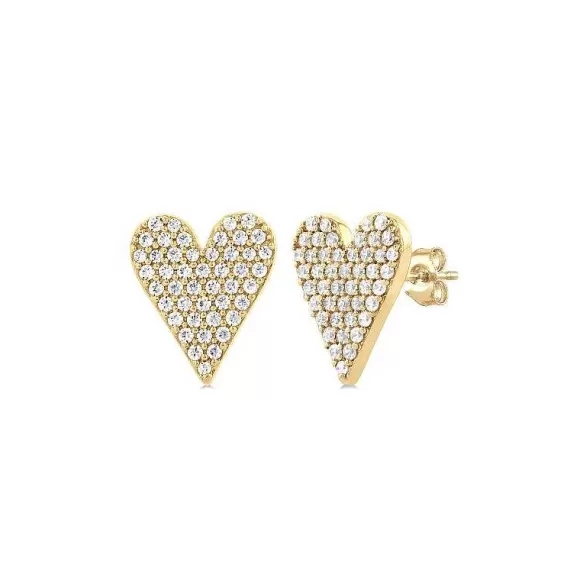 Kelley Collection Heart Shape Pave Earrings> Earrings