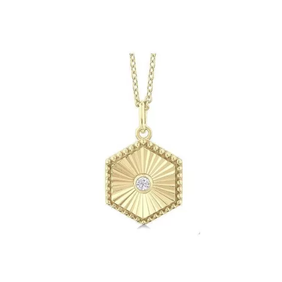 Kelley Collection Hexagon Medallion Diamond Pendant> Pendants