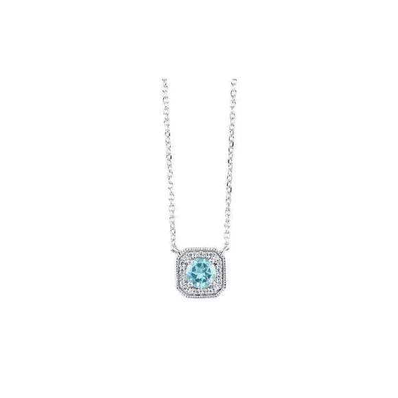 Kelley Collection London Blue Topaz & Diamond Pendant> Pendants