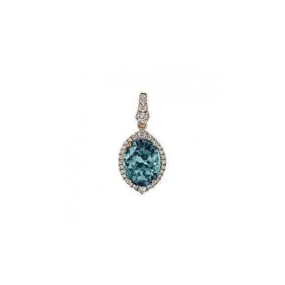 Kelley Collection London Blue Topaz & Diamond Pendant> Pendants