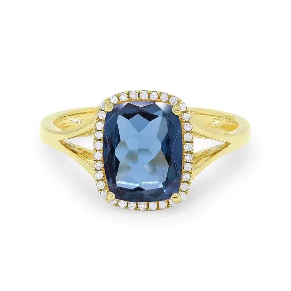 Kelley Collection London Blue Topaz & Diamond Ring> Rings