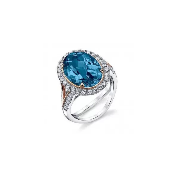 Kelley Collection London Blue Topaz & Diamond Ring> Rings