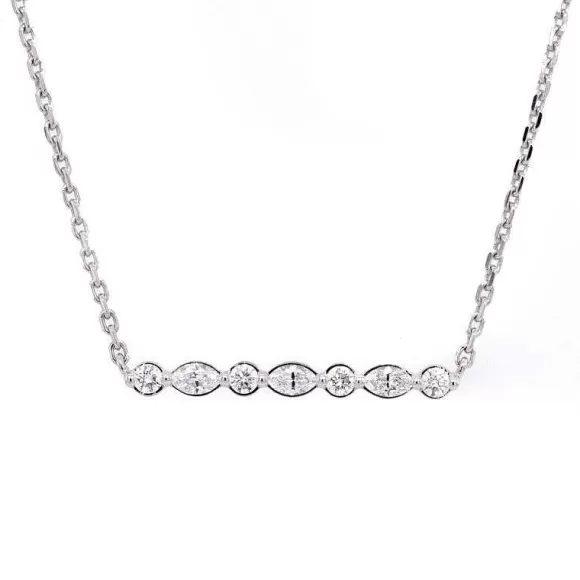 Kelley Collection Marquise & Round Bar Necklace> Necklaces