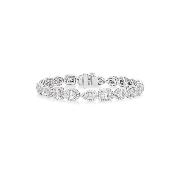 Kelley Collection Mixed Shape Halo Fusion Diamond Bracelet> Bracelets