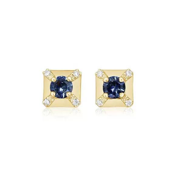 Kelley Collection Montana Sapphire & Diamond Earrings> Earrings