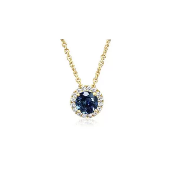 Kelley Collection Montana Sapphire & Diamond Pendant> Pendants