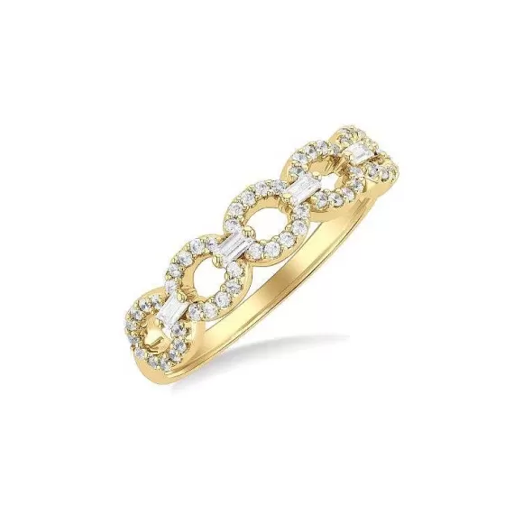 Kelley Collection Open Link Baguette & Round Diamond Ring> Rings