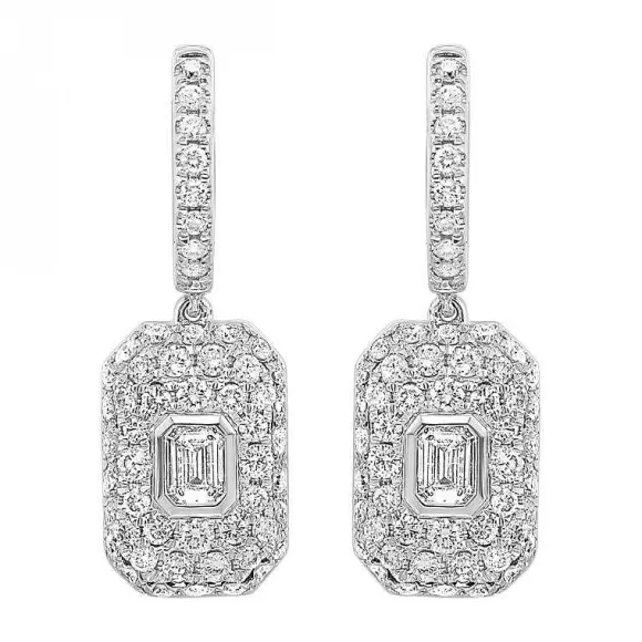 Kelley Collection Pave Diamond Earrings> Earrings