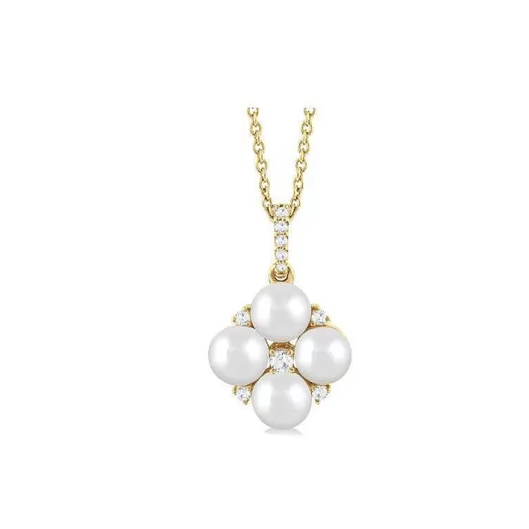 Kelley Collection Pearl & Diamond Pendant> Pendants