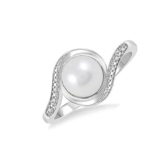 Kelley Collection Pearl & Diamond Ring> Rings