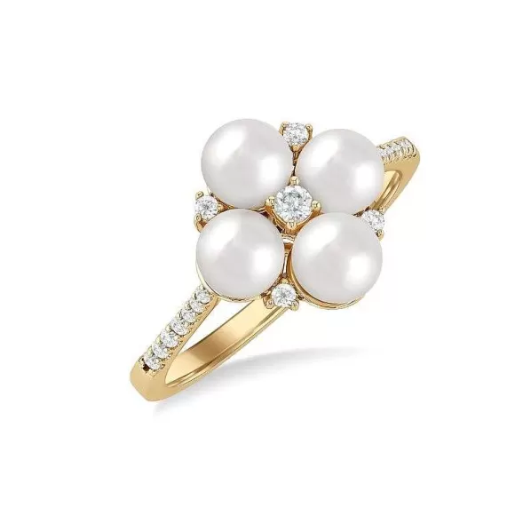 Kelley Collection Pearl & Diamond Ring> Rings