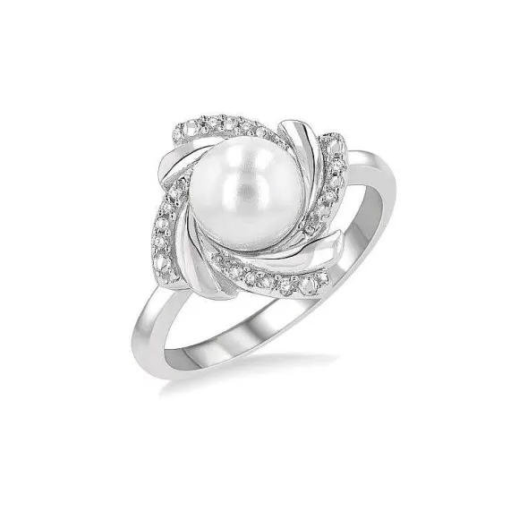 Kelley Collection Pearl & Diamond Ring> Rings