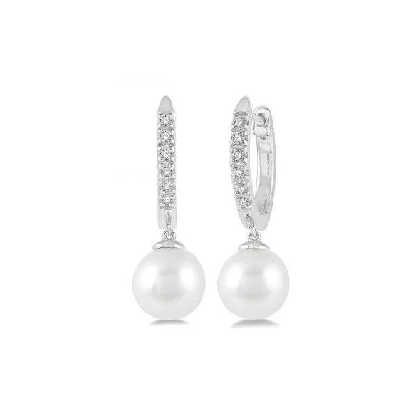 Kelley Collection Pearl Drop Huggie Earrings> Earrings