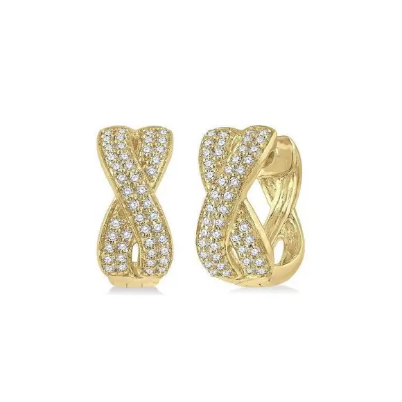 Kelley Collection Petite Diamond Huggie Earrings> Earrings