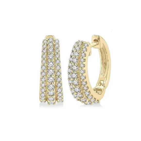 Kelley Collection Petite Diamond Huggie Earrings> Earrings