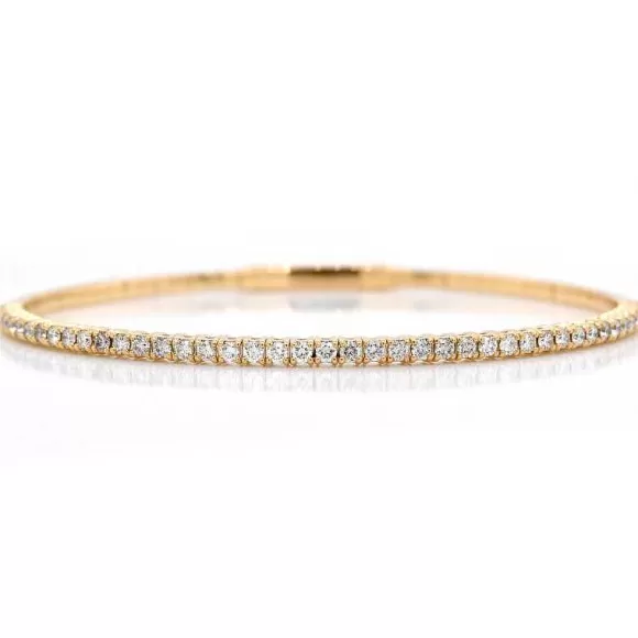 Kelley Collection Round Flexible Diamond Bangle> Bracelets