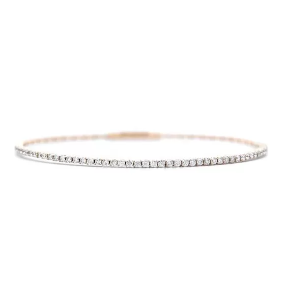 Kelley Collection Round Flexible Diamond Bangle Bracelet> Bracelets