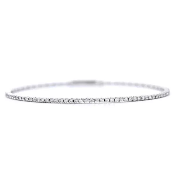 Kelley Collection Round Flexible Diamond Bangle Bracelet> Bracelets