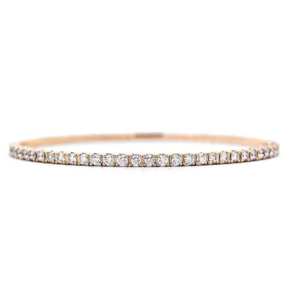 Kelley Collection Round Flexible Diamond Bangle Bracelet> Bracelets