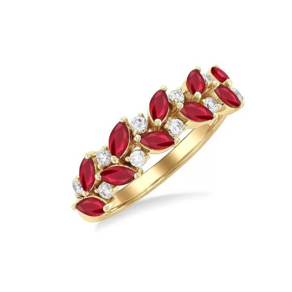 Kelley Collection Ruby & Diamond Band> Rings