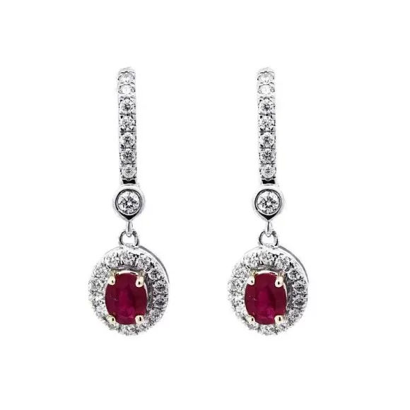 Kelley Collection Ruby & Diamond Earrings> Earrings