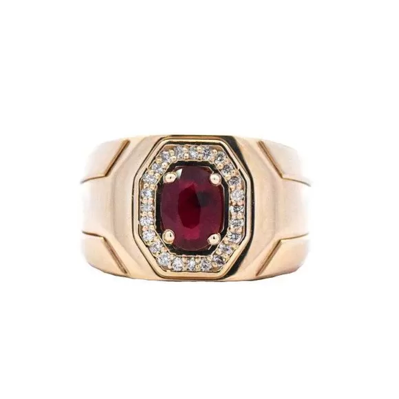 Kelley Collection Ruby & Diamond Wide Ring> Rings