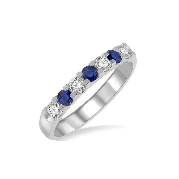 Kelley Collection Sapphire & Diamond Band> Rings