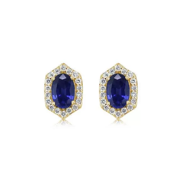 Kelley Collection Sapphire & Diamond Earrings> Earrings