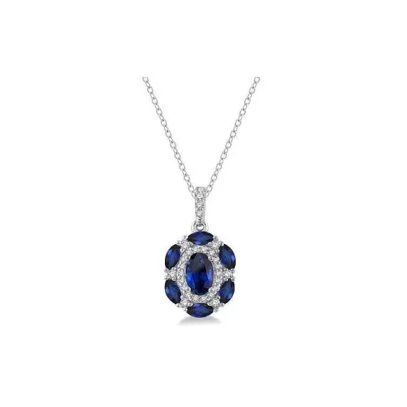 Kelley Collection Sapphire & Diamond Pendant> Pendants