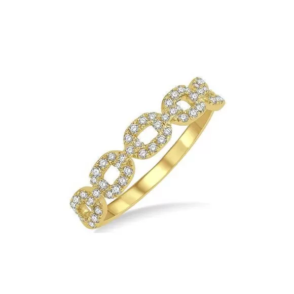 Kelley Collection Stackable Paperclip Diamond Band> Rings