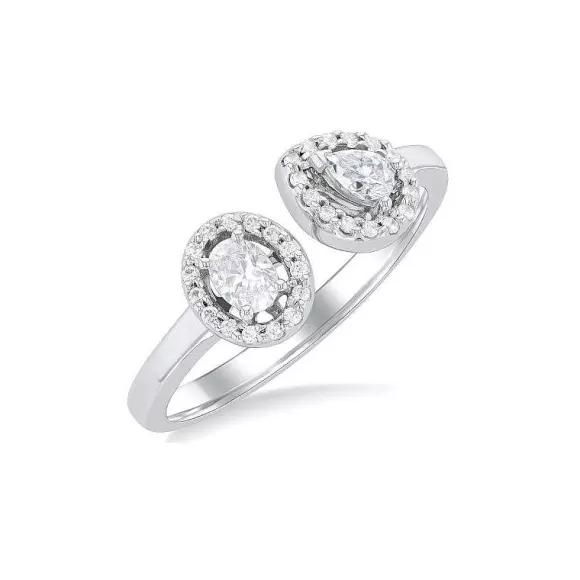 Kelley Collection Toi Et Moi Diamond Halo Ring> Rings