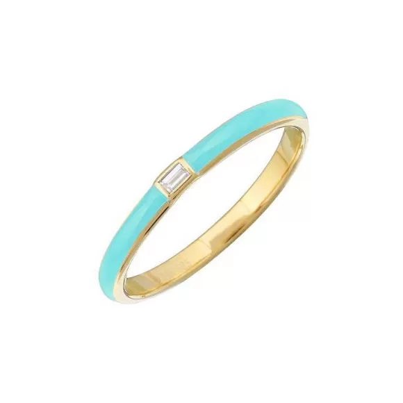 Kelley Collection Turquoise Enamel Diamond Ring> Rings