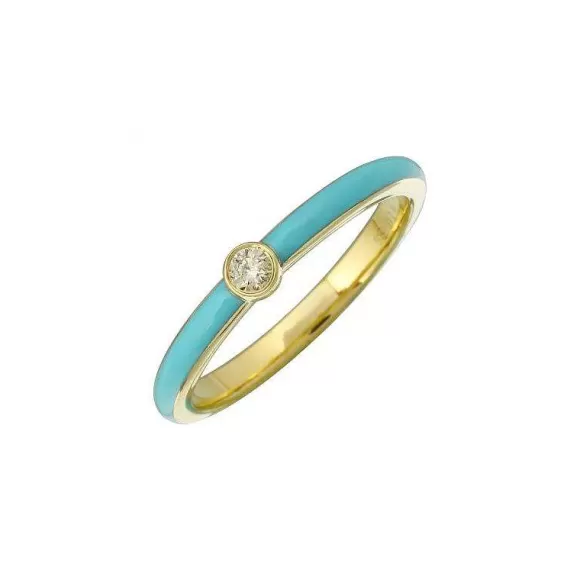 Kelley Collection Turquoise Enamel Diamond Ring> Rings