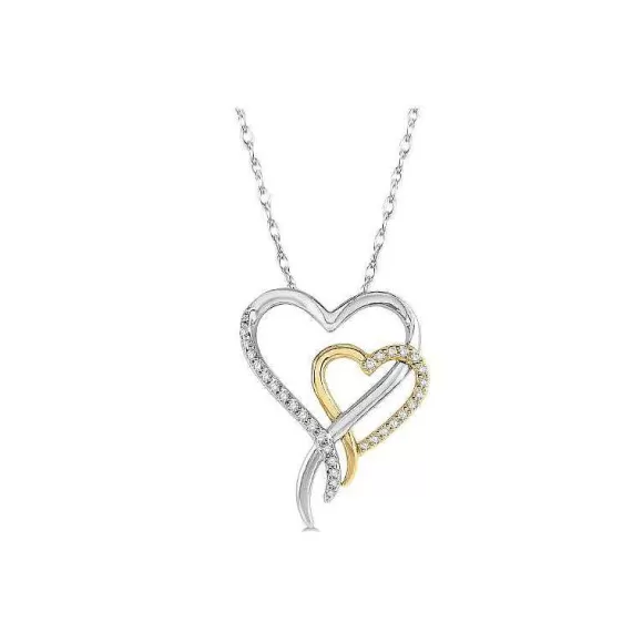 Kelley Collection Twin Heart Diamond Pendant> Pendants