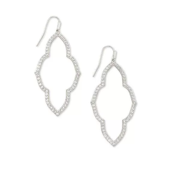 Kendra Scott Abbie Open Frame Earrings In Rhodium Metal> Earrings