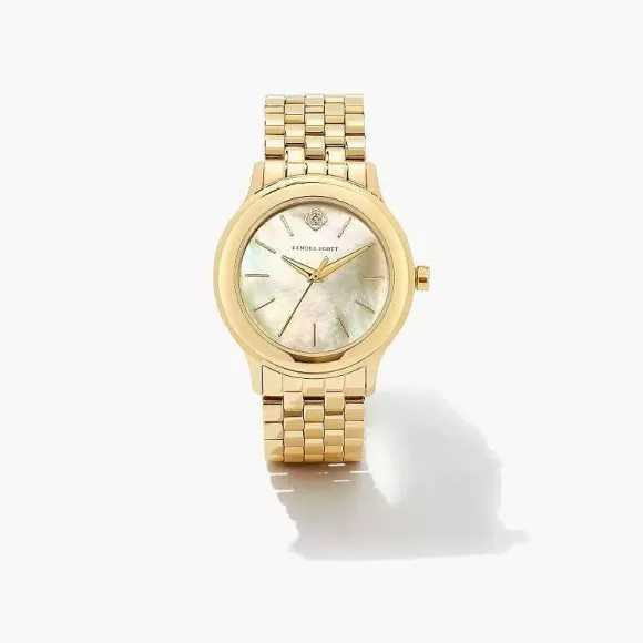 Kendra Scott Alex Gold Tone Stainless Steel 35Mm Watch In Ivory Mother-Of-Pearl> Watches