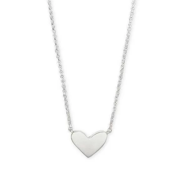 Kendra Scott Ari Heart In Sterling Silver> Necklaces