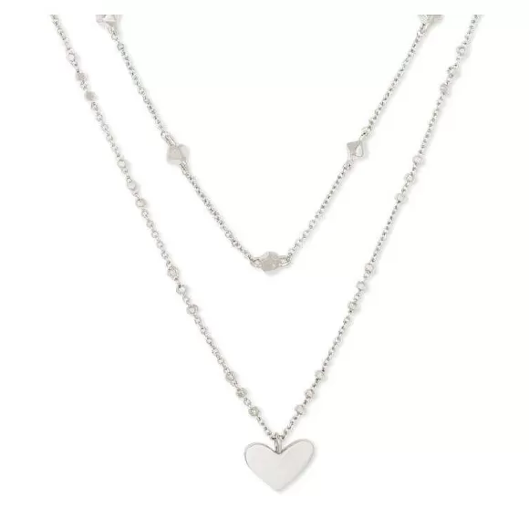 Kendra Scott Ari Heart Multi Strand In Silver> Necklaces