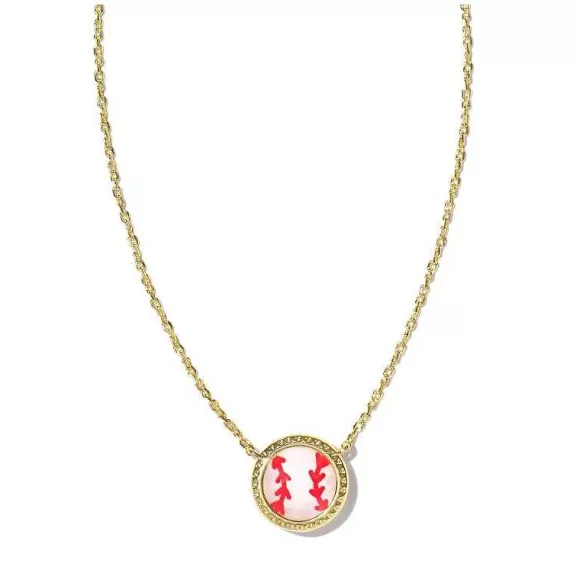 Kendra Scott Baseball Short Pendant Necklace In Gold> Necklaces