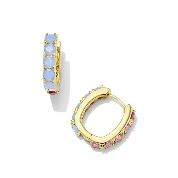 Kendra Scott Chandler Huggie Earrings Gold In Pink Blue Mix> Earrings