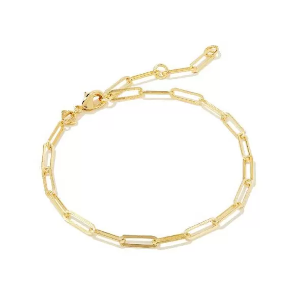 Kendra Scott Courtney Paperlcip Bracelet In Gold Metal> Bracelets